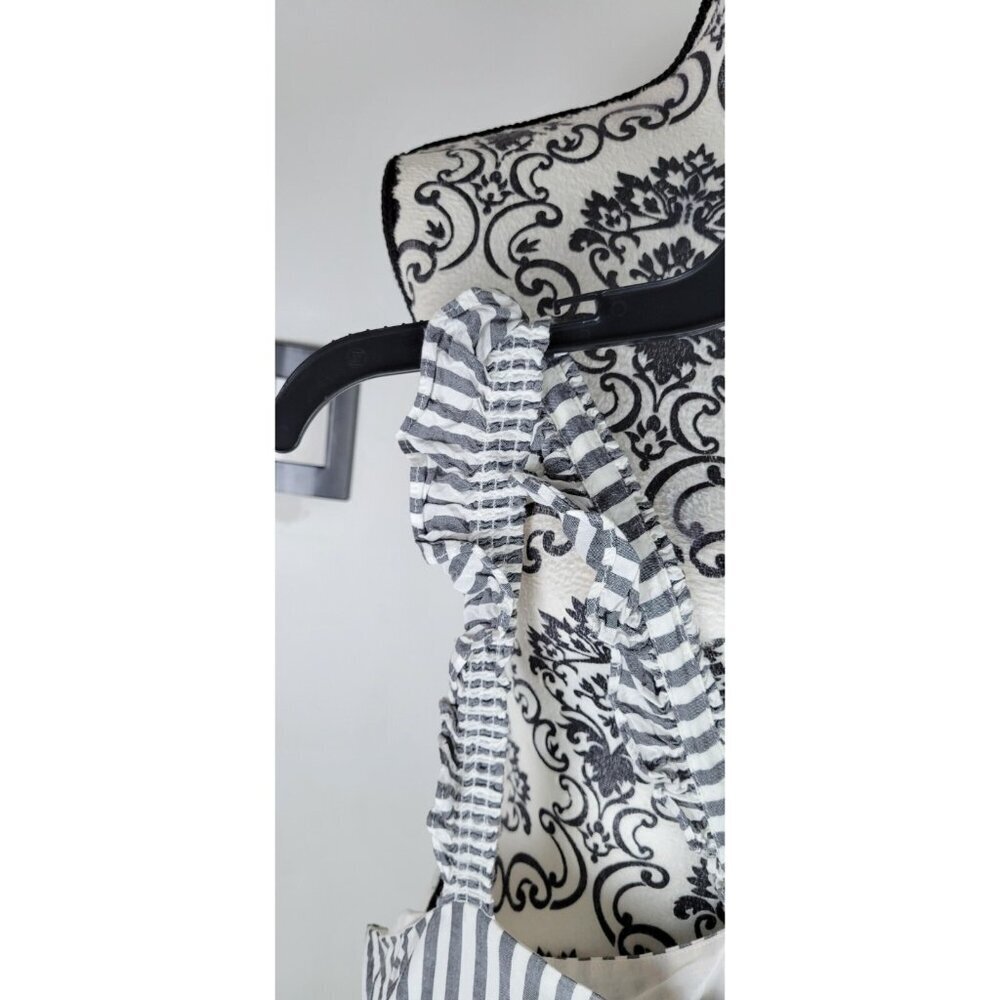 Madewell Midi Dress Size 14 Striped Sleeveless Ruffle Straps Cotton Women’s - Picture 2 of 13